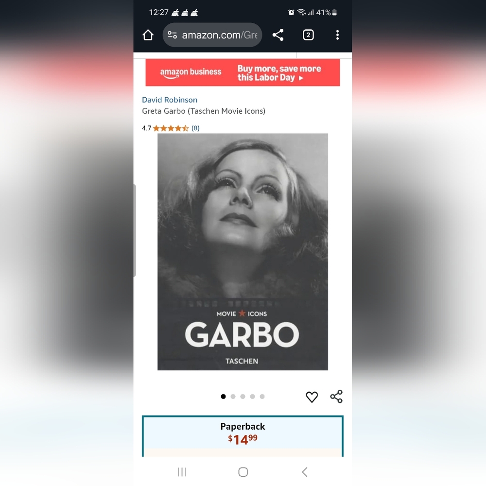 Taschen Garbo Movie Icons Book - Black and White